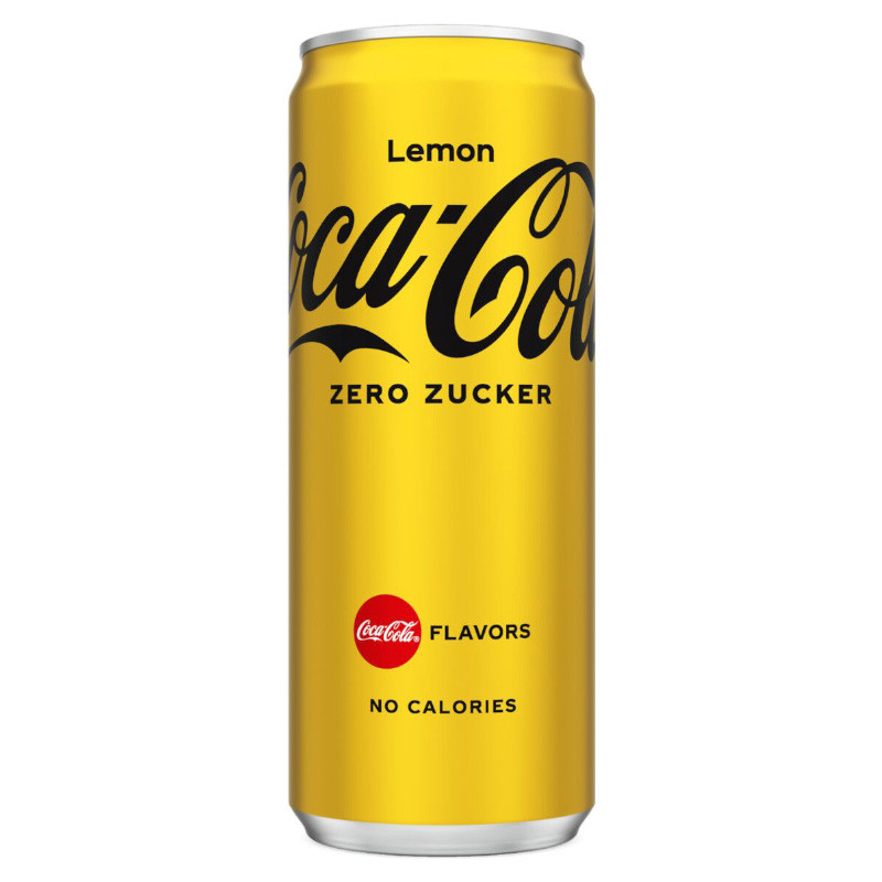 Coca Cola Lemon Zero 330 ml Einwegpfand erfrischendes zuckerfreies Cola-Zitronengetränk in der handlichen Dose